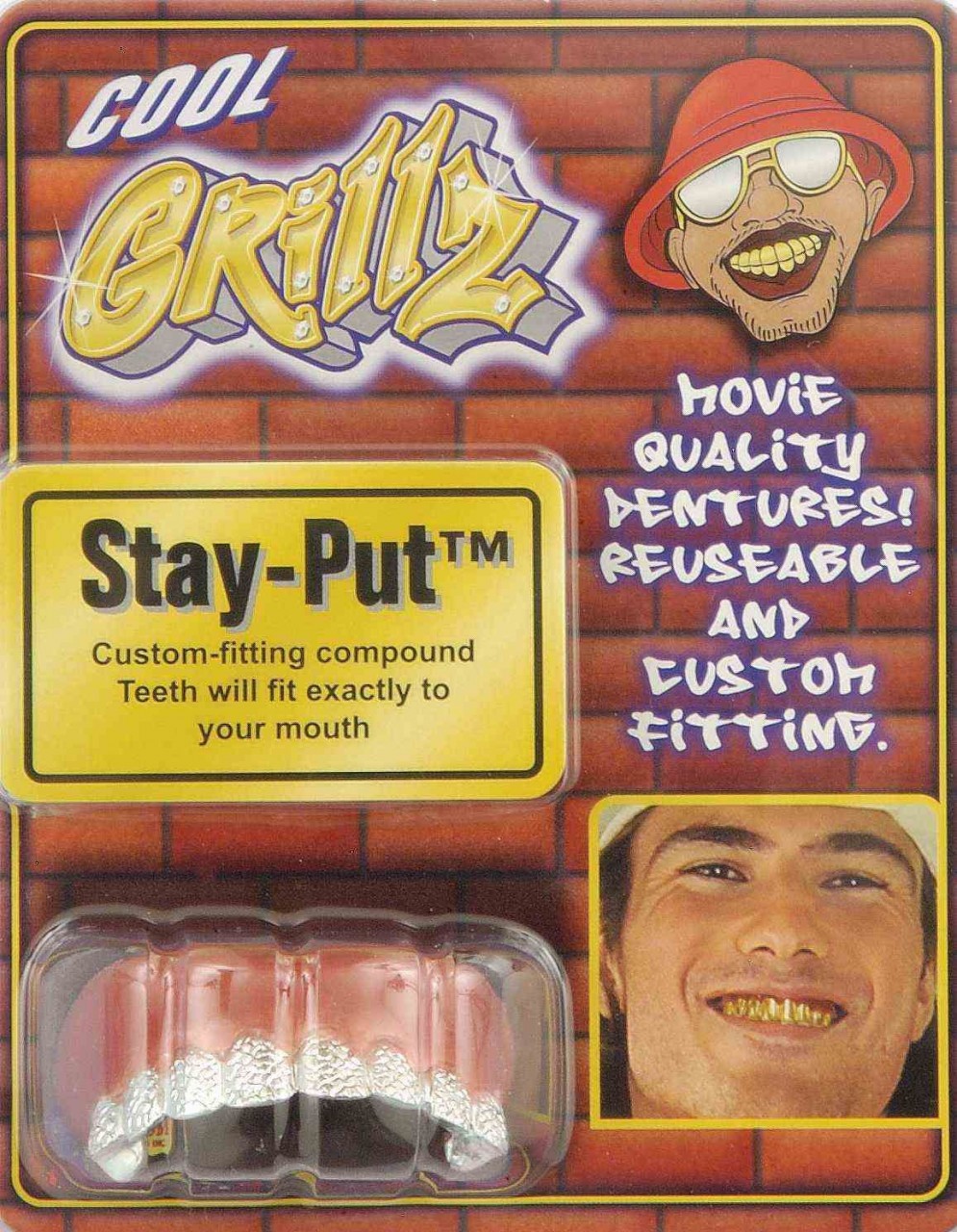 COOL GRILLZ TEETH SILVER DIAMOND CUT