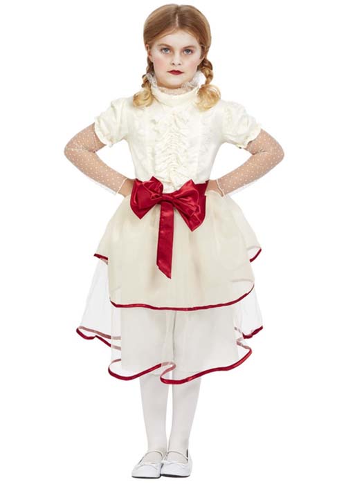 ANNABELLE PORCELAIN DOLL COSTUME FOR GIRLS