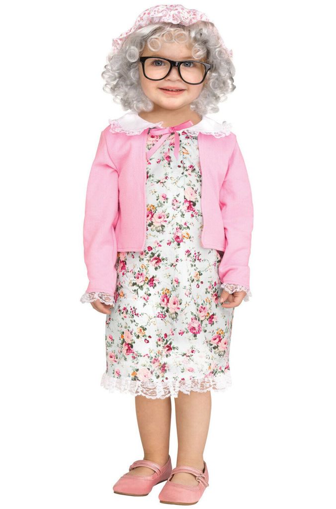 LIL GRANNY COMICAL OLD LADY COSTUME FOR GIRLS