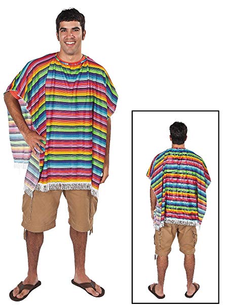FUN FIESTA MEXICAN PONCHO FOR ADULTS