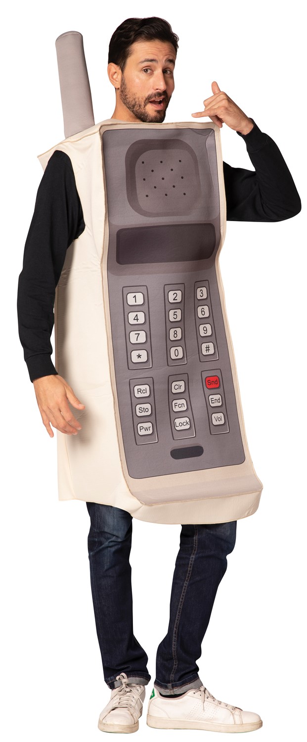 80s RETRO BRICK CELL PHONE COSTUME FOR ADULTS