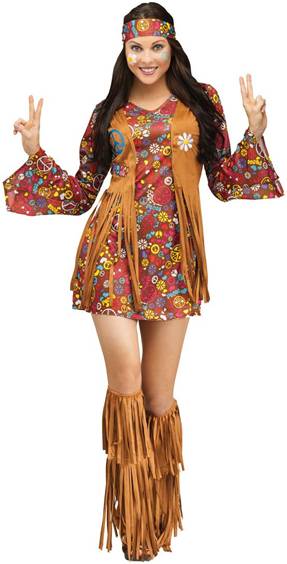 THE GROOVY PEACE AND LOVE HIPPIE COSTUME FOR WOMEN