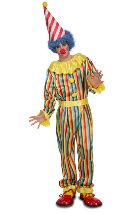 STRIPED CLOWN COSTUME FOR ADULTS