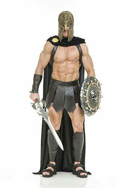 BLACK SPARTAN COSTUME CAPE FOR MEN