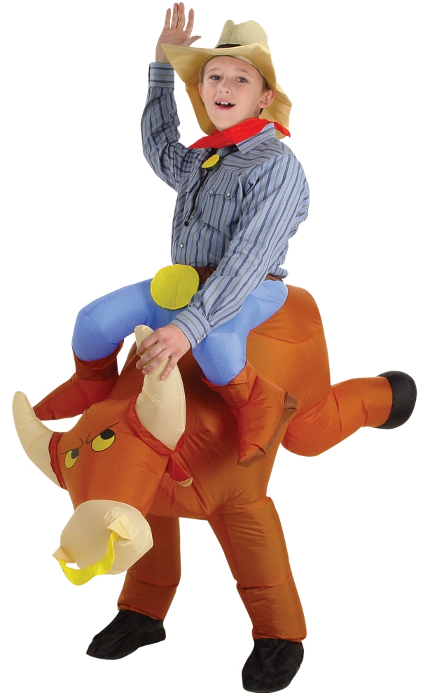 INFLATABLE BULL RIDER COSTUME FOR KIDS