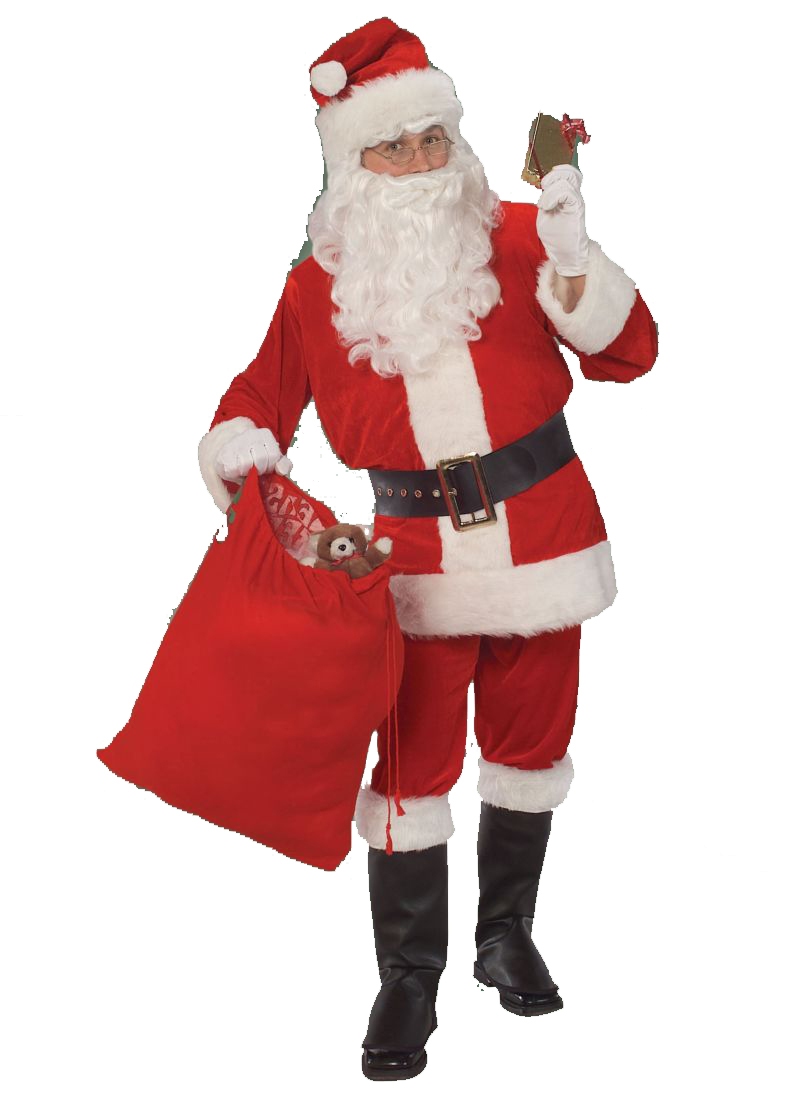 COMPLETE VELOUR SANTA CLAUS COSTUME FOR MEN