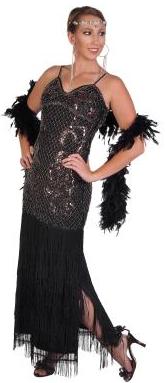 WHITE/GOLD FLAPPER COSTUME FOR WOMEN