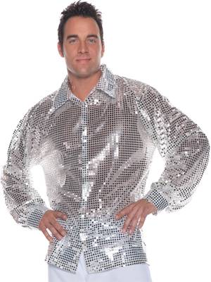 SILVER SEQUIN DISCO SHIRT