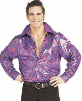 PURPLE LAME DISCO SHIRT