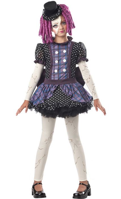 SCARY CUTE BROKEN TOY DOLL COSTUME FOR GIRLS