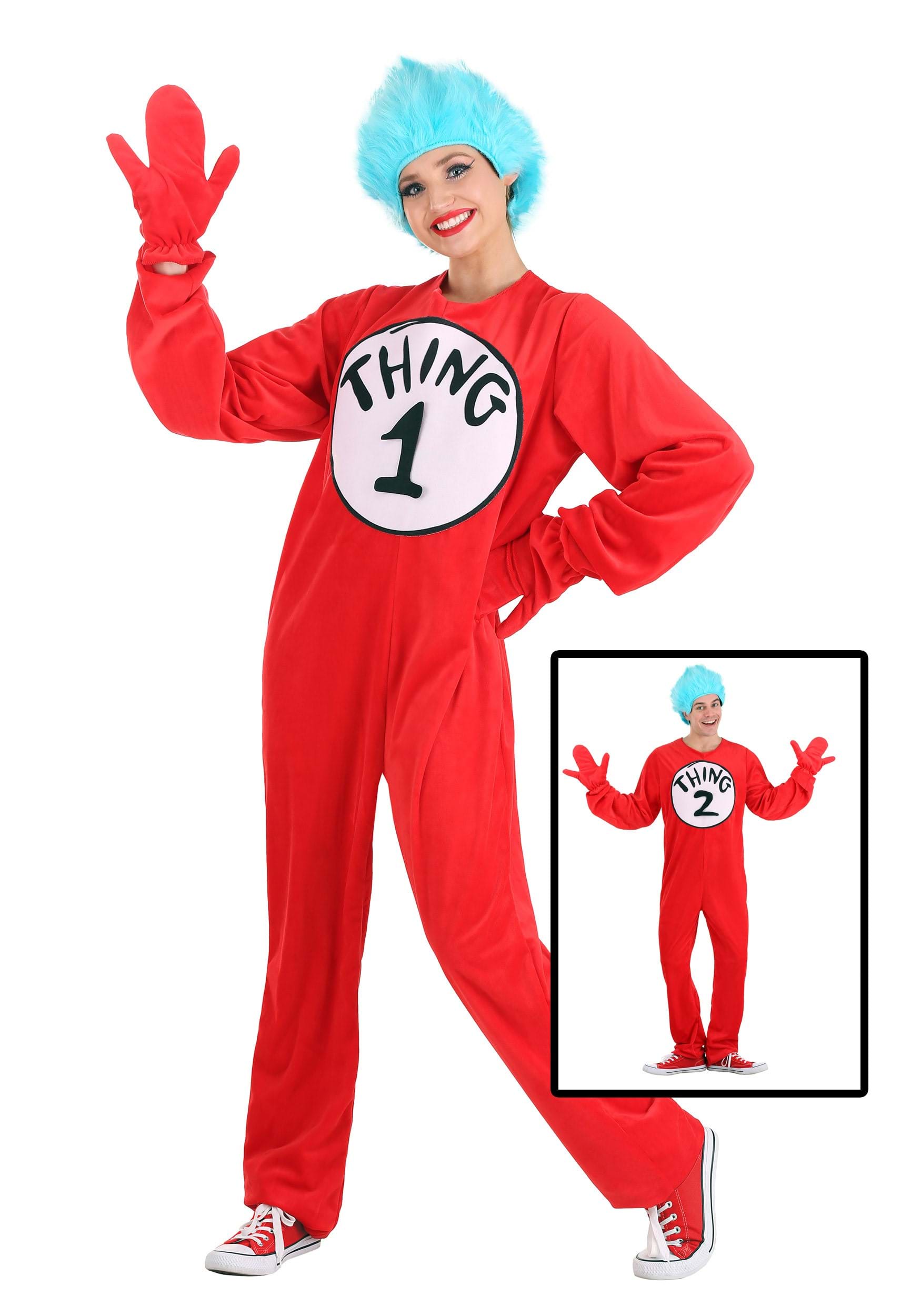DR. SEUSS ADULT CAT IN THE HAT THING 1 & 2 COSTUME