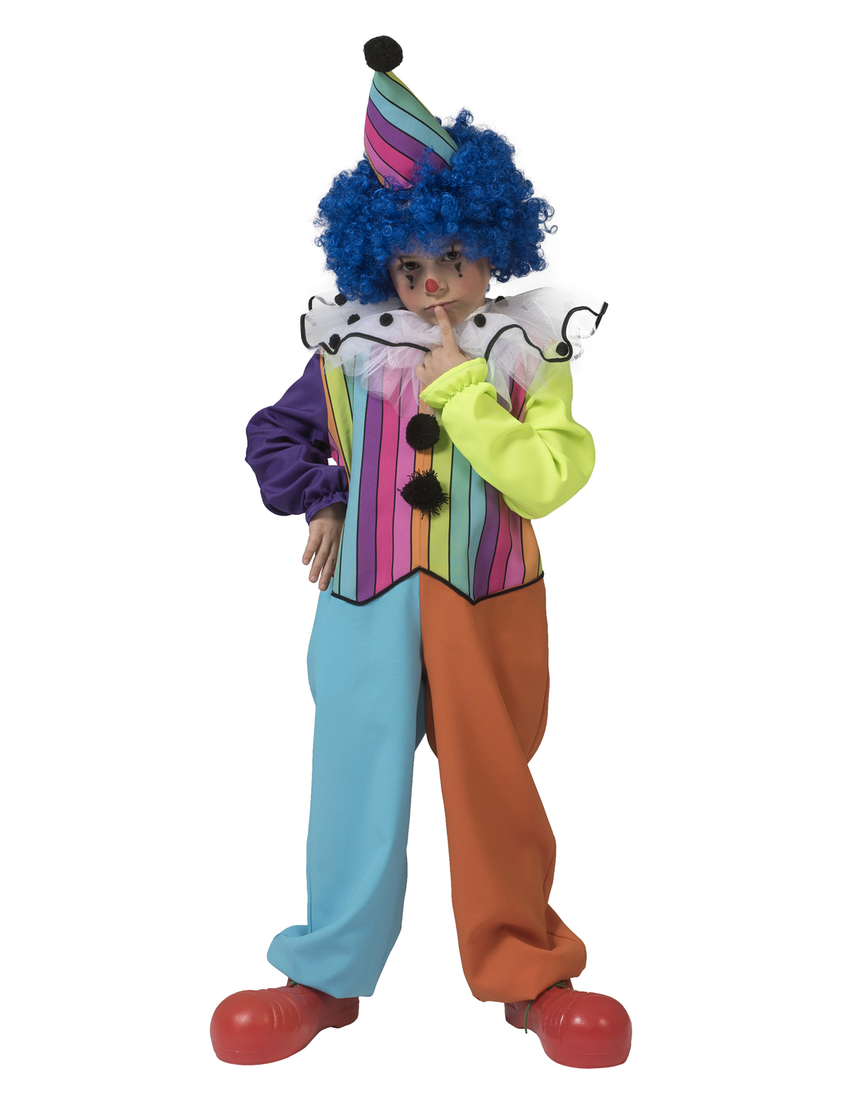 FUNNY RAINBOW CLOWN BOY COSTUME FOR KIDS