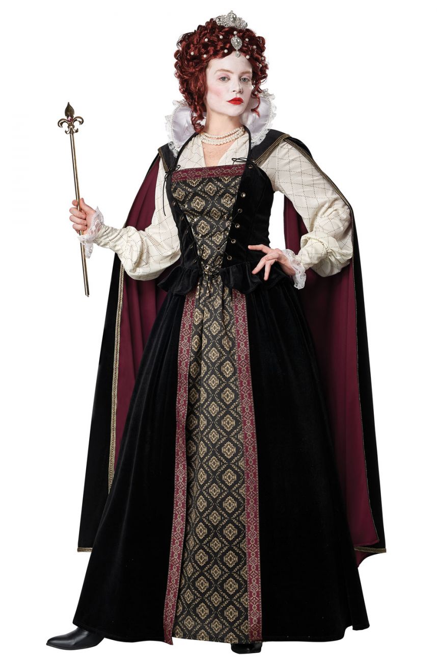 DELUXE QUALITY ELIZABETHAN QUEEN COSTUME FOR WOMEN