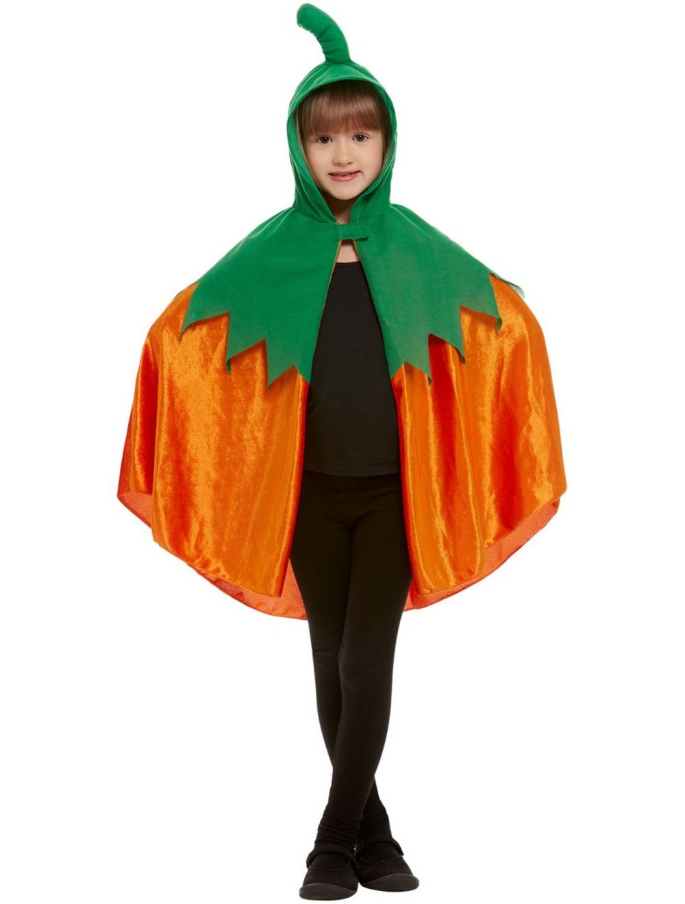 PUMPKIN HOODED COSTUME CAPE FOR KIDS