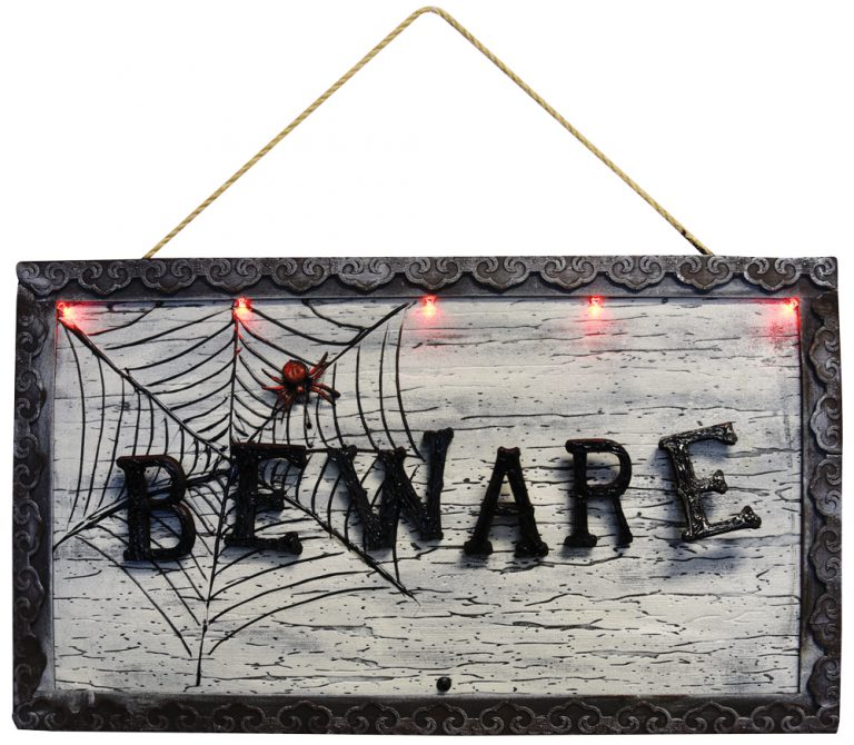 ANIMATED BEWARE SIGN HOME DECOR