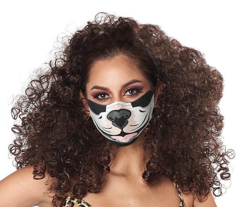 GLOW IN THE DARK DOG FACE COVERING MASK