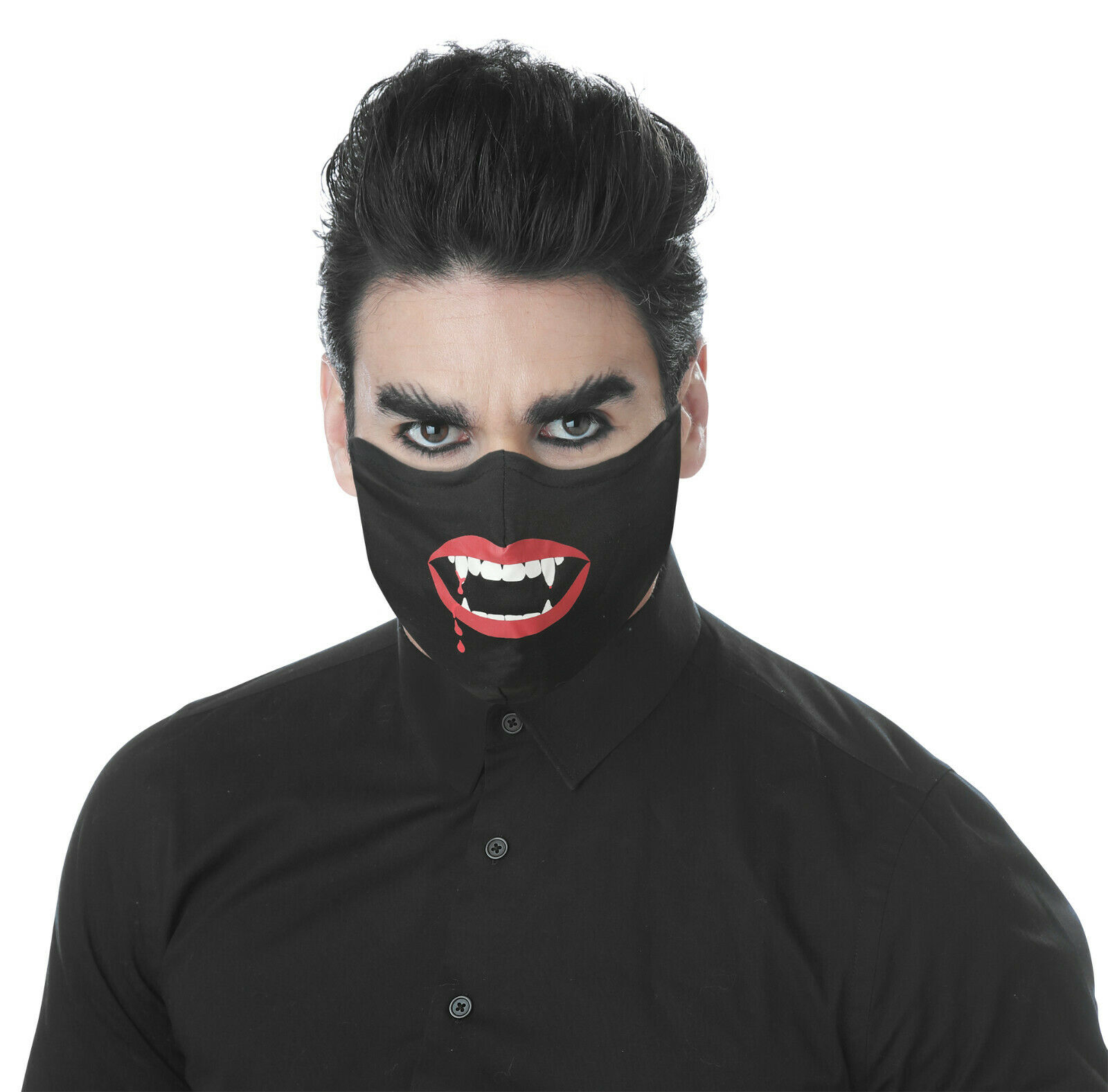 GLOW IN THE DARK VAMPIRE FACE COVERING FOR ADULTS