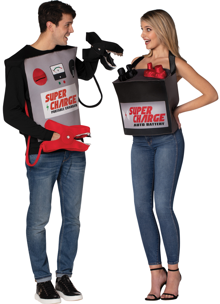 BATTERY AND JUMPER CABLES ADULT COUPLES COSTUME