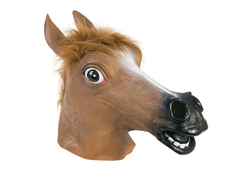 DELUXE BROWN HORSE ADULT LATEX MASK