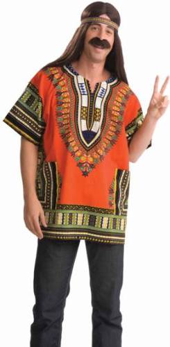 ORANGE DASHIKI SHIRT