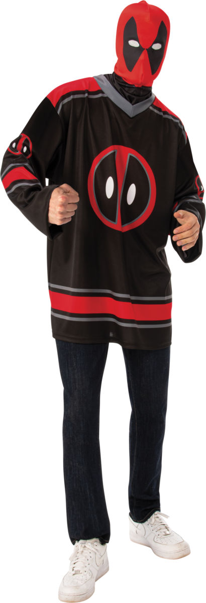 DELUXE DEADPOOL HOCKEY JERSEY AND MASK SET FOR MEN