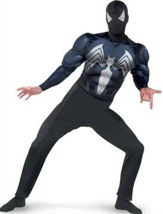 BLACK SUITED SPIDER-MAN WITH MUSCLE TORSO