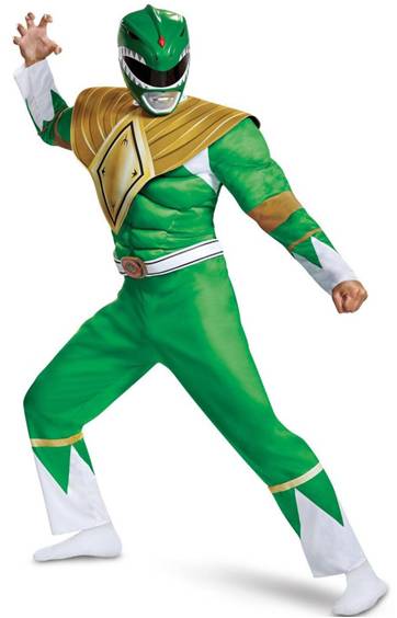 MIGHTY MORPHIN' GREEN POWER RANGER COSTUME FOR MEN