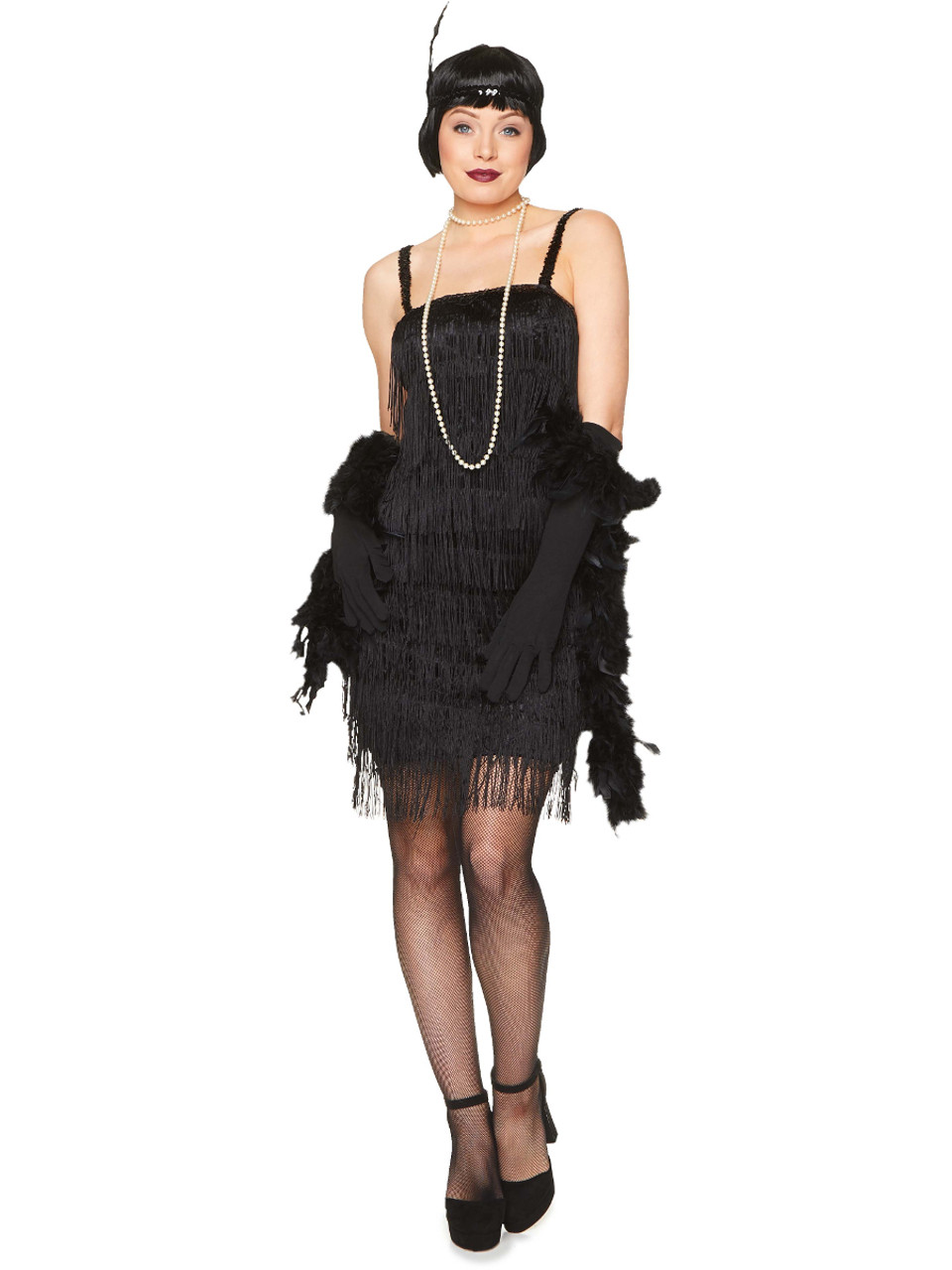 BLACK FLAPPER COSTUME FOR WOMEN