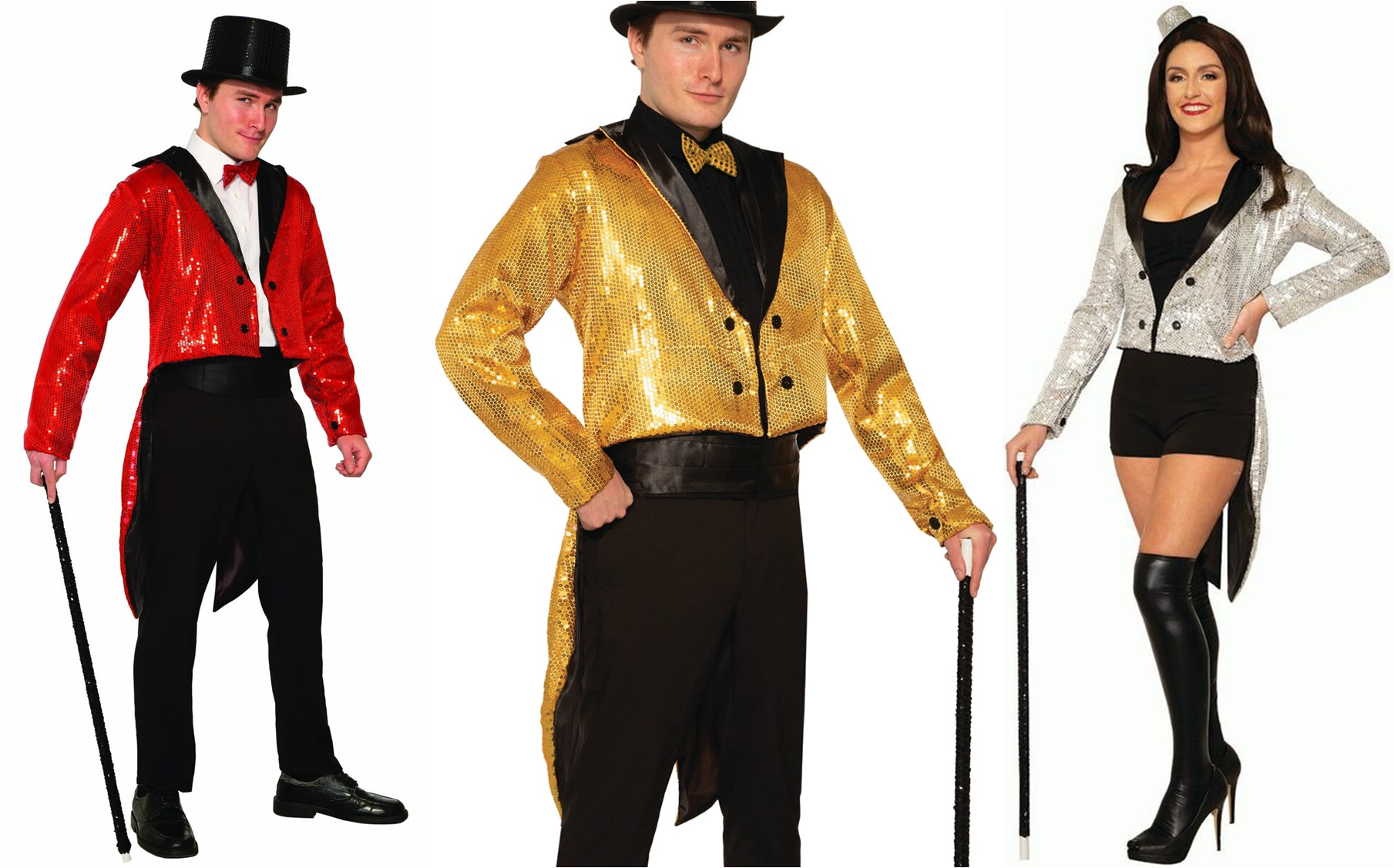 SEQUIN UNISEX TAILCOAT COSTUME STARTER FOR ADULTS