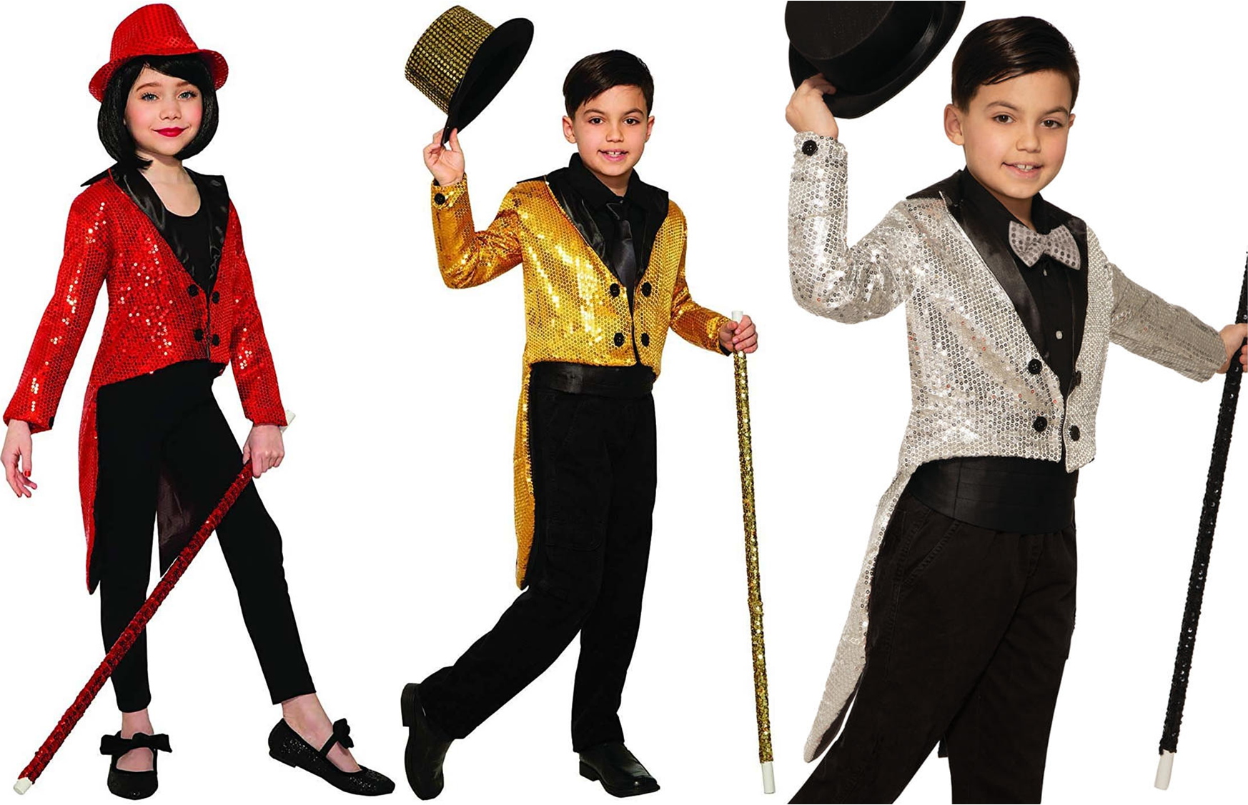 SEQUIN UNISEX TAILCOAT COSTUME STARTER FOR KIDS