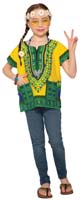 GREEN HIPPIE DASHIKI SHIRT FOR KIDS