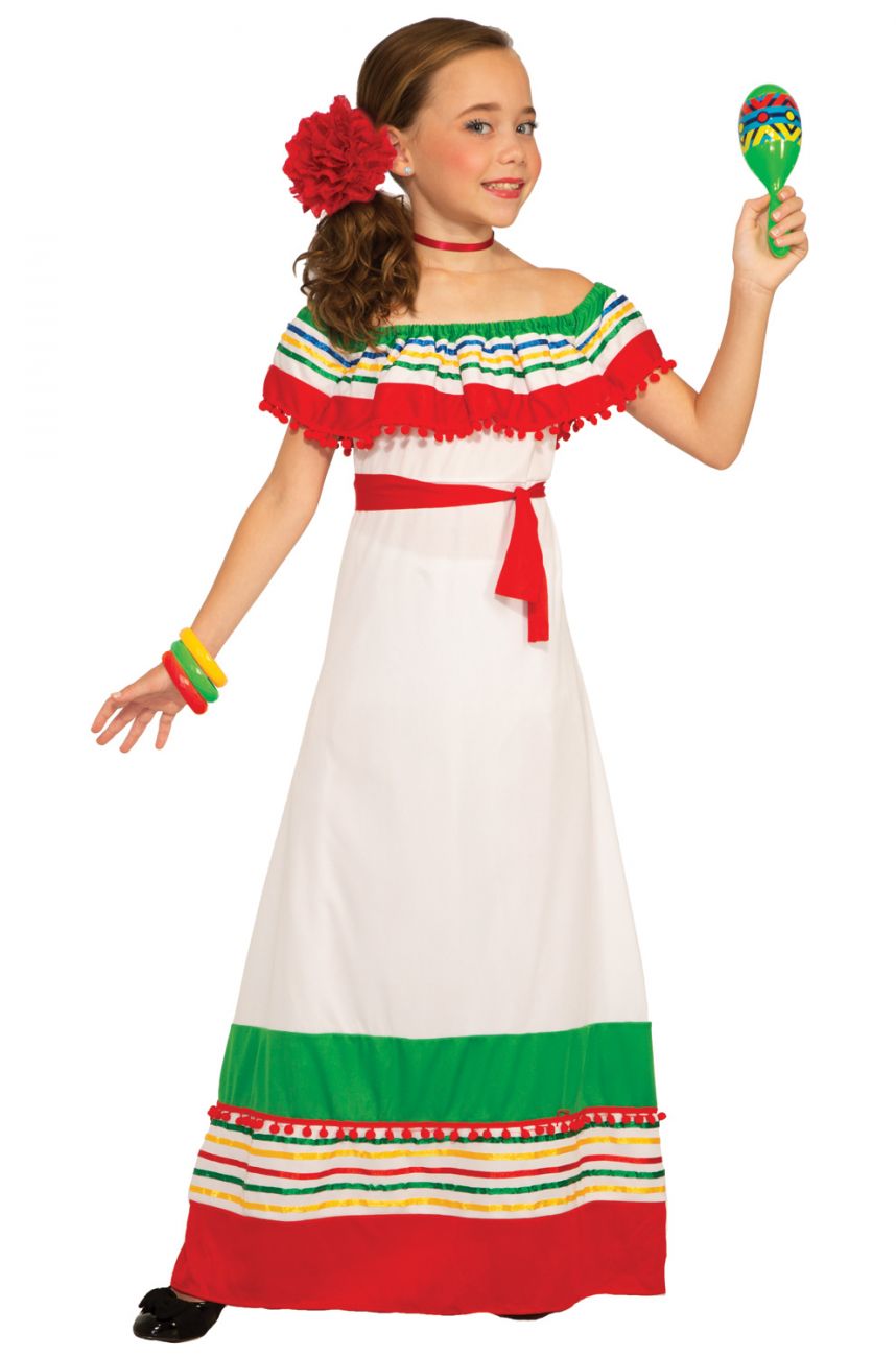 MEXICAN FIESTA DRESS COSTUME FOR GIRLS