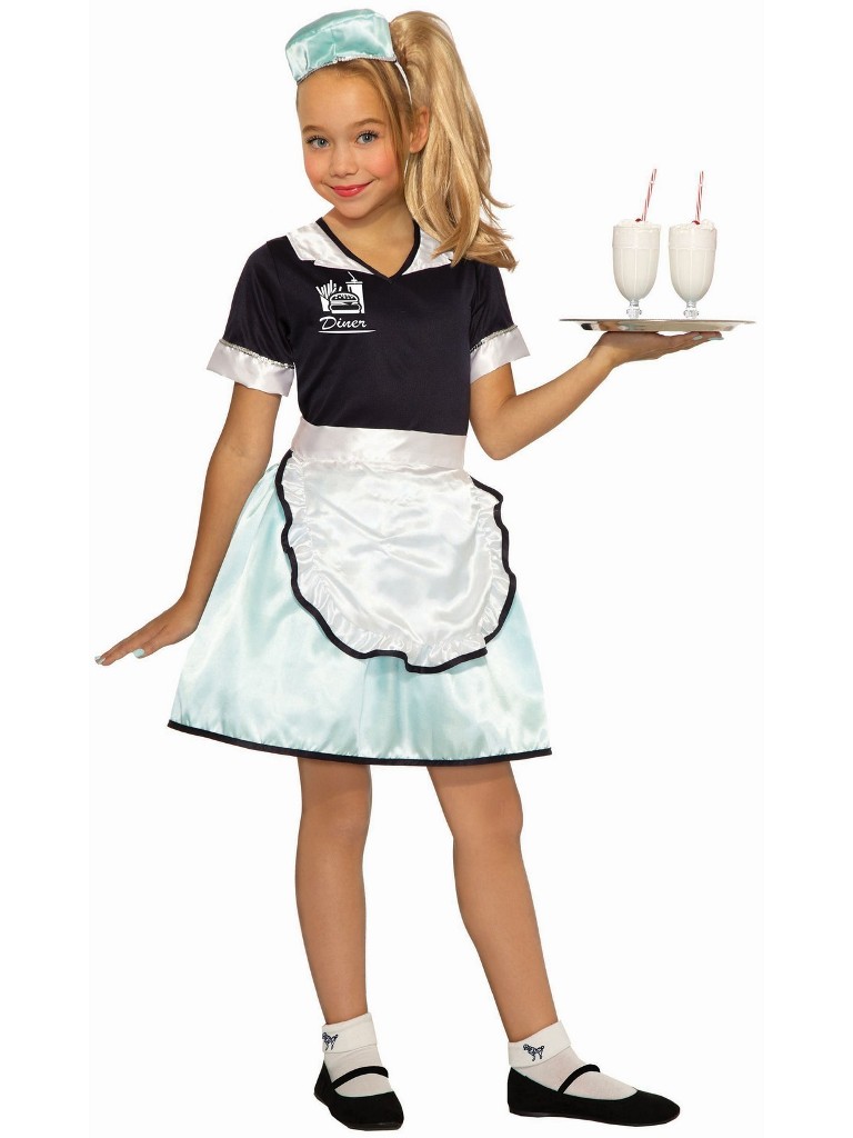 50s DINER WAITRESS COSTUME FOR GIRLS