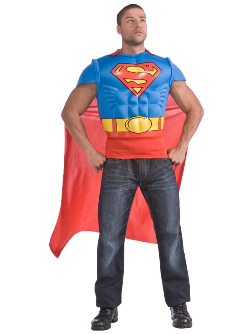 SUPERMAN MUSCLE CHEST COSTUME TOP FOR MEN