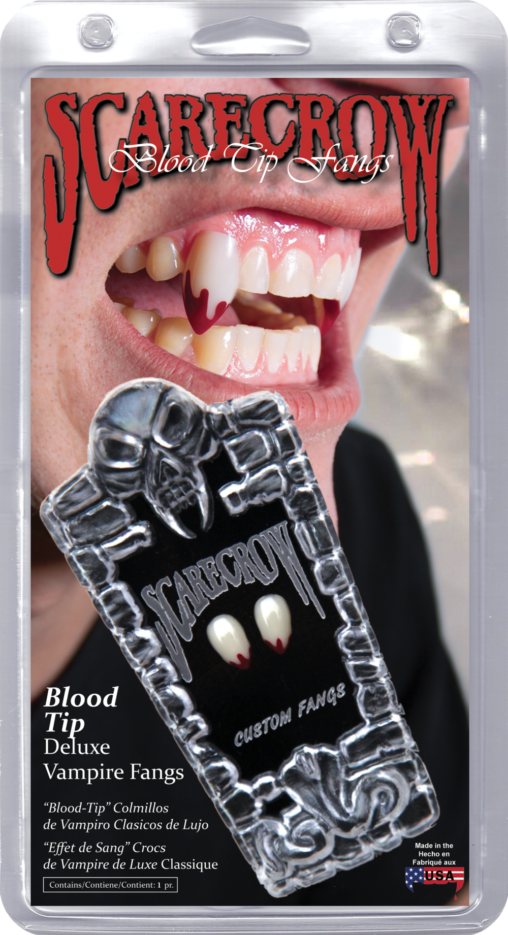 SMALL BLOOD TIPPED VAMPIRE FANGS TEETH FOR ADULTS