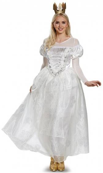 ALICE THRU THE LOOKING GLASS WHITE QUEEN COSTUME