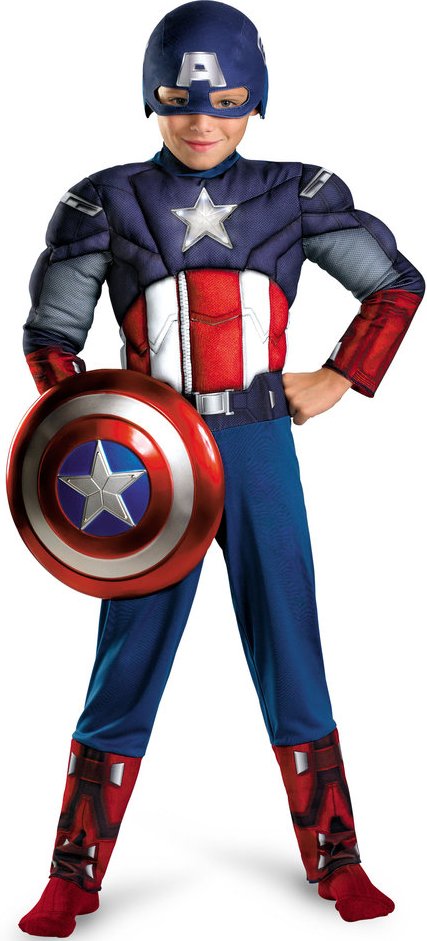 CAPTAIN AMERICA WITH LIGHT UP MUSCLE CHEST