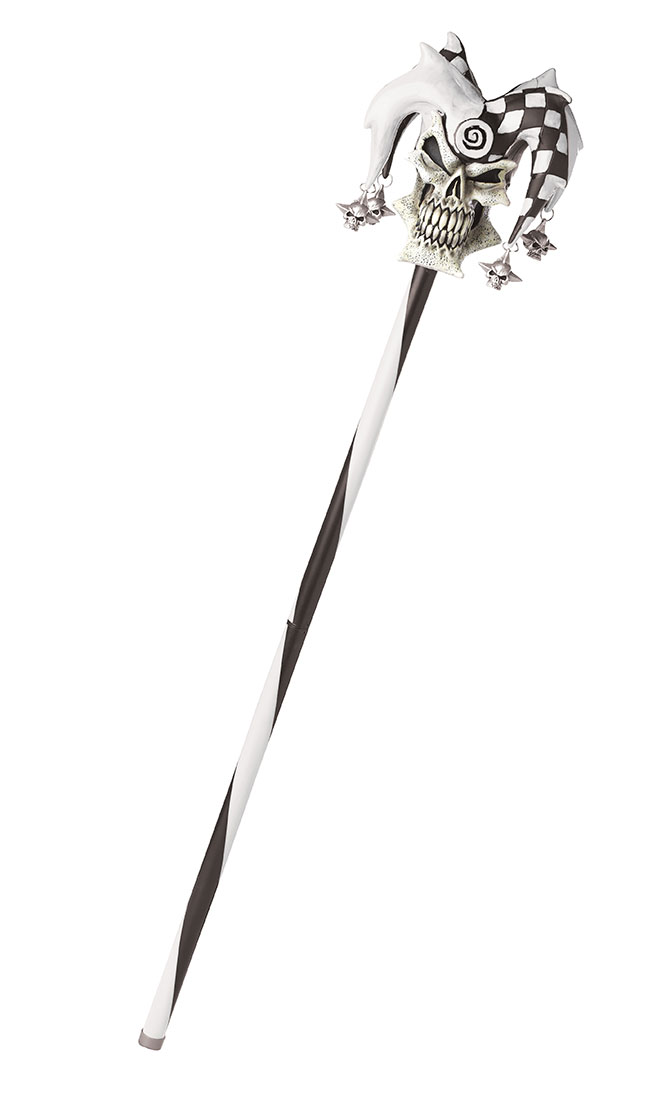 BLACK AND WHITE PSYCHO JESTER CANE