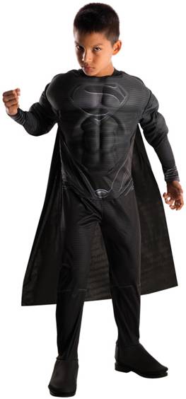 DELUXE MUSCLE CHEST BLACK SUIT SUPERMAN OF STEEL