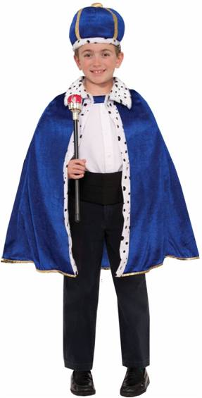 BLUE KING ROBE AND CROWN SET FOR BOYS