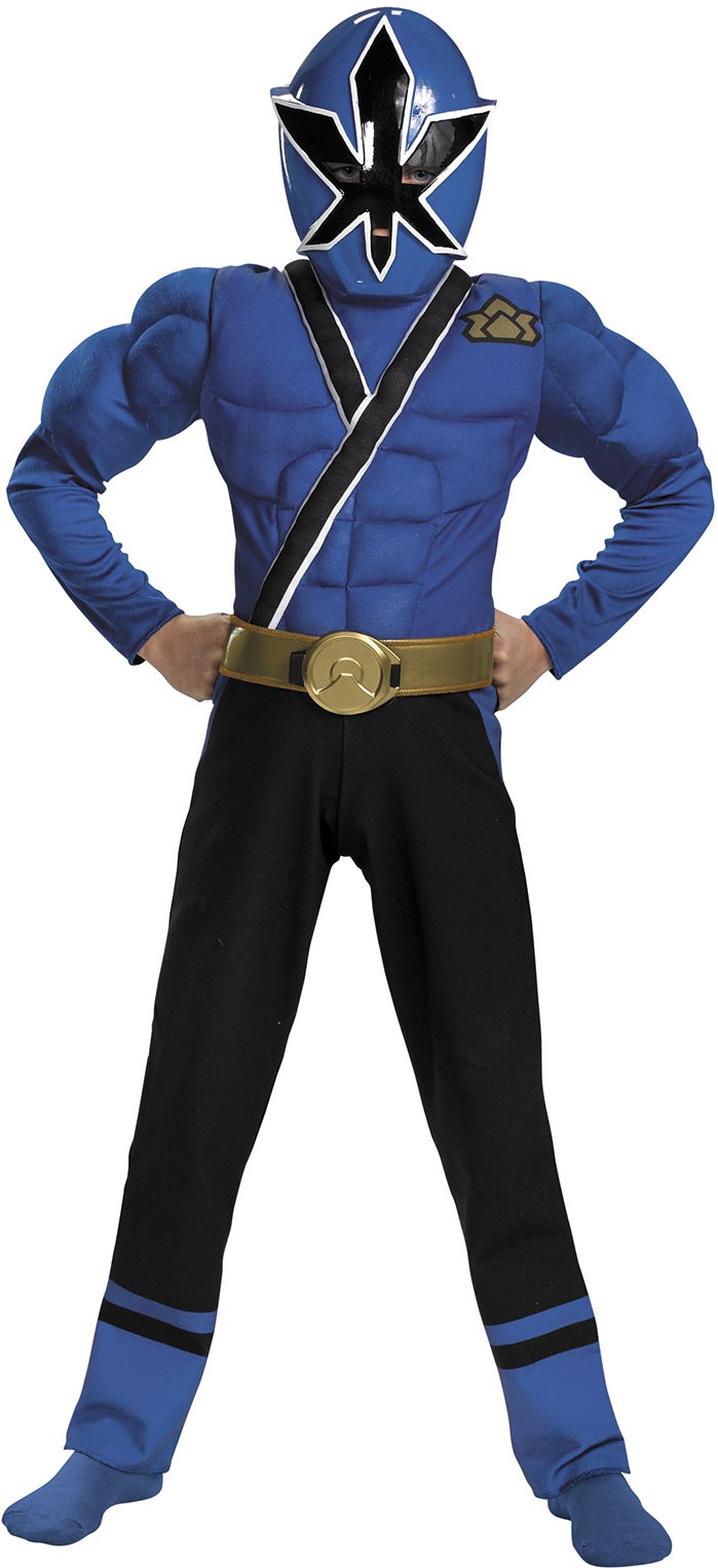 BLUE SAMURAI POWER RANGER W MUSCLE CHEST