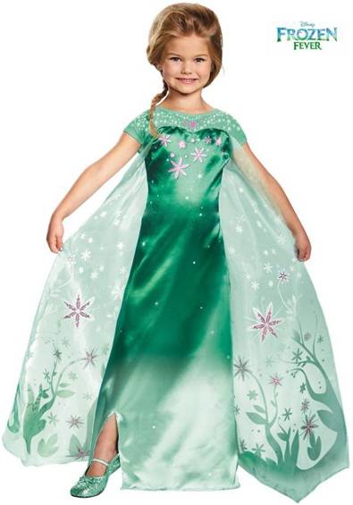 DISNEY FROZEN FEVER DELUXE ELSA COSTUME FOR GIRLS