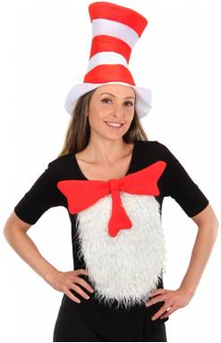 INSTA-TUX CAT IN THE HAT COSTUME KIT FOR ADULTS