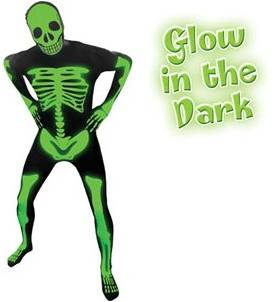 ADULT DELUXE GLOW IN THE DARK SKELETON MORPHSUIT