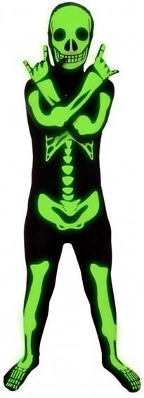 GLOW IN THE DARK SKELETON MORPHSUIT FOR KIDS