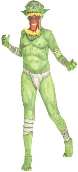 GREEN ORC JAW DROPPER MORPHSUIT COSTUME FOR BOYS