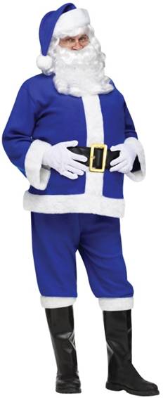 CHANUKAH BLUE SANTA SUIT COSTUME FOR MEN