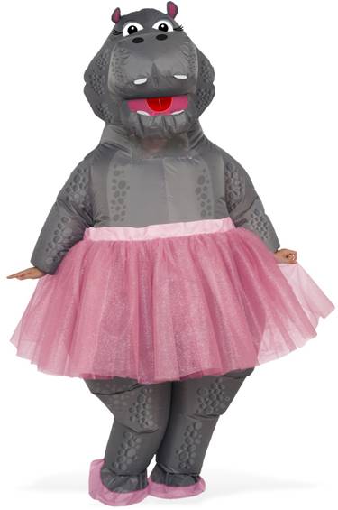 INFLATABLE BALLERINA HIPPO COSTUME ADULTS