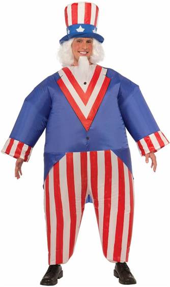 INFLATABLE UNCLE SAM COSTUME FOR MEN