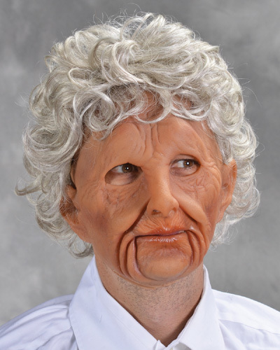 SUPERSOFT LATEX OLD WOMAN MASK WITH MOUTH MOVEMENT